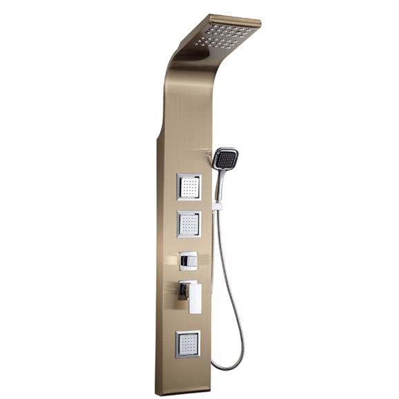 Venice Massage Shower Panel Champaign Gold